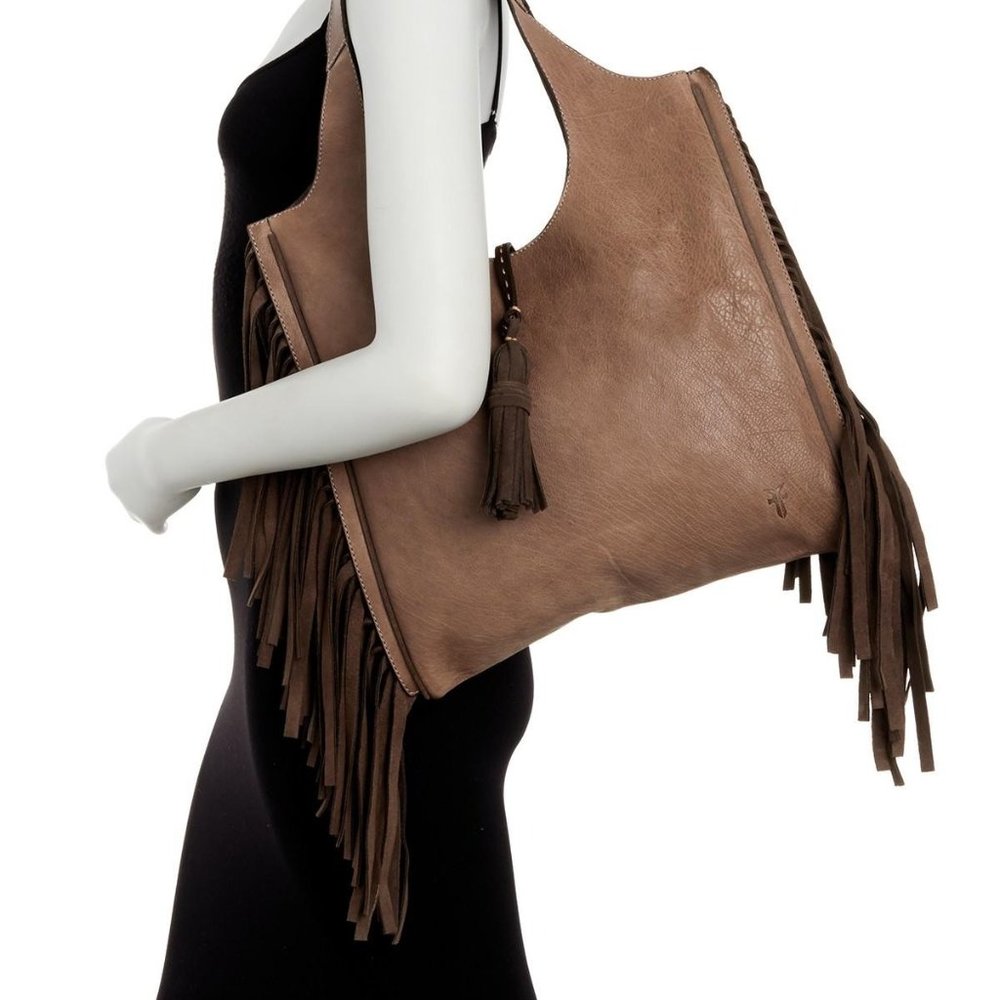 Frye Farrah Fringe Tote - Taupe (grey) - Picture 10 of 11